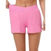 Womens High Waisted Running Shorts for Women 2.5" - Mesh Liner V Waistband Side Slit Sport Athletic Workout Shorts with Zipper Pocket - Pink,XL - 3 of 4