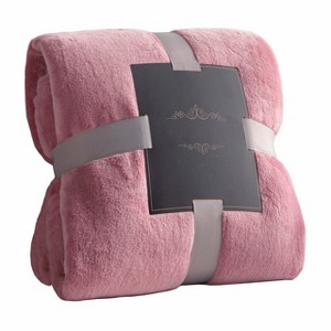 Aoibox Cozy Lightweight Thick Flannel Fleece Throw Blanket for All Seasons, Perfect for Women, Men and Kids in Pink - 1 of 4