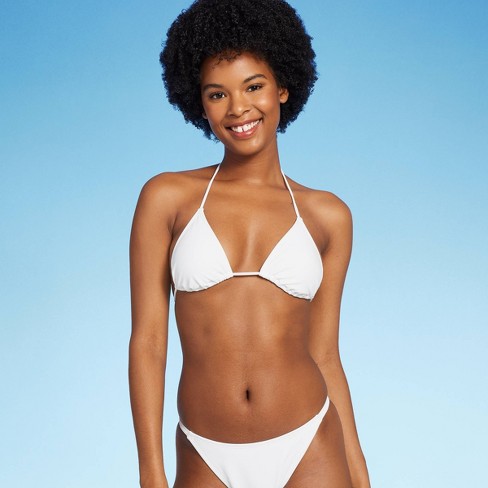 Women's Thin Strap Triangle Bikini Top - Wild Fable™ White M : Target