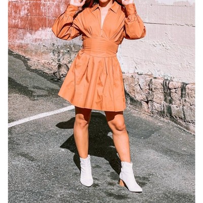 Women's High Waist Tie Back Dress - Fate