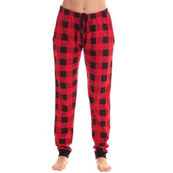Just Love Womens Buffalo Plaid Knit Jersey Pajama Pants - Buffalo Check Jogger PJ Bottom
