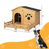 VisioGear Dog House, 48" Dog House Outdoor with Porch, Dog Kennel with Roof and Fencing for Indoor & Outdoor, Brown, 48"*48"*33" - 3 of 4