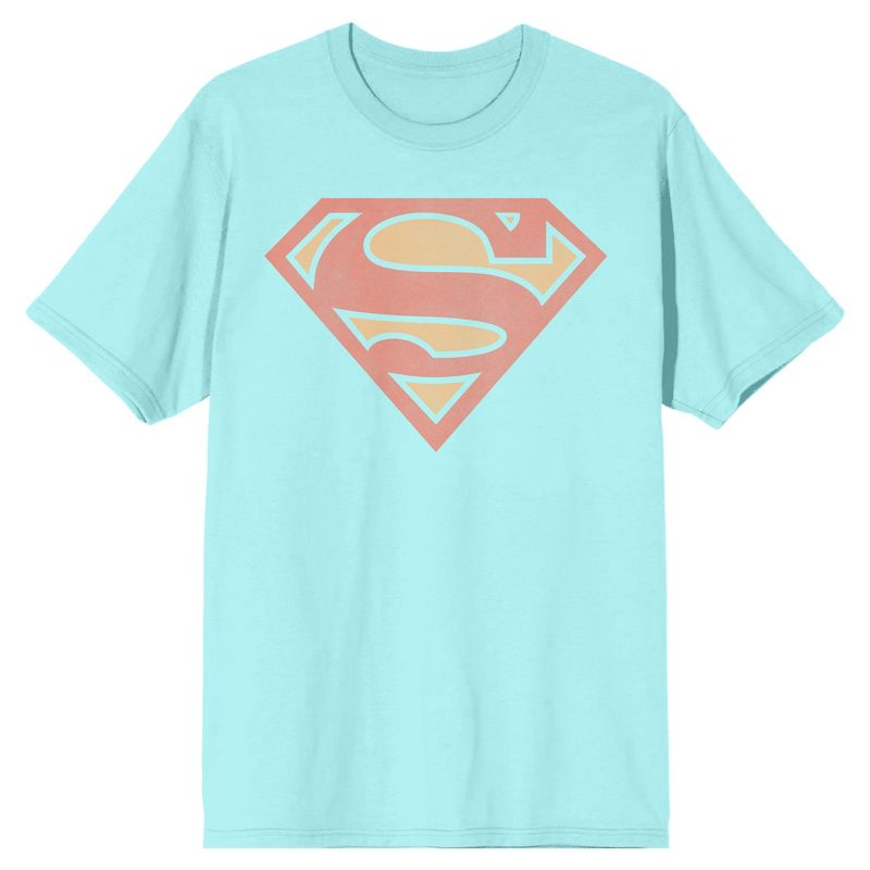 Superman Classic Logo Men's Celadon T-shirt, 1 of 3