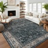 Washable Antique Distressed Area Rugs for Living Room, Modern Non Slip Vintage Print Accent Carpet Floor Mat for Bedroom Dining Office Farmhouse - 2 of 4