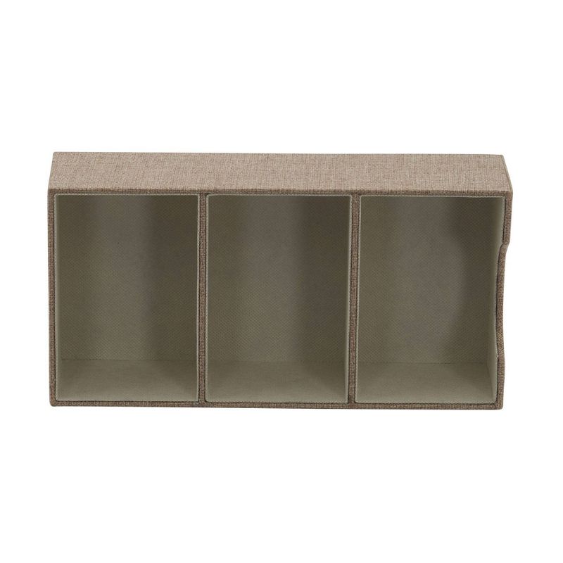 Household Essentials 3 Section Narrow Shelf Organizer Tray Brown, 4 of 7