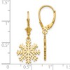 Black Bow Jewelry 14k Yellow Gold Snowflake Leverback Earrings - 4 of 4