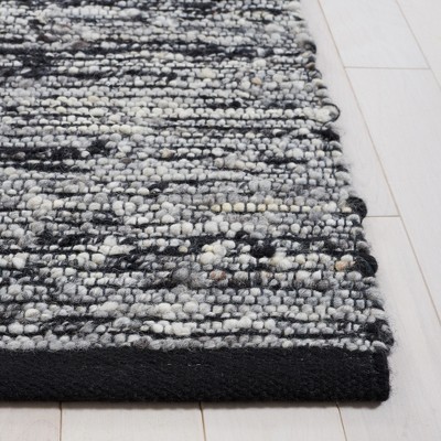 Natura Black and Gray Handwoven Wool Area Rug