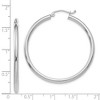 Black Bow Jewelry 2.5mm x 40mm 14k White Gold Classic Round Hoop Earrings - 4 of 4