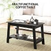 Coffee table with two levels of storage space, modern industrial farmhouse living room coffee table, easy to assemble - 2 of 4