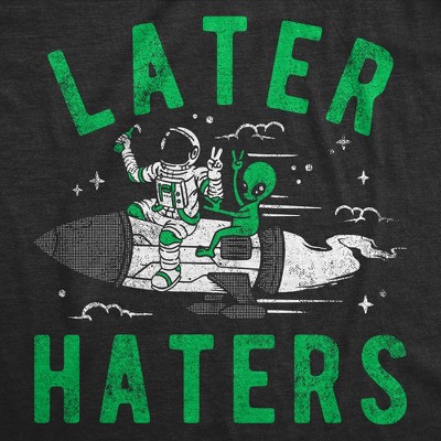 Мужские футболки Crazy Dog T-Shirts, Inc. Mens Funny T Shirts Later Haters Sarcastic Alien Graphic Tee for Men - Crazy Dog Men's T Shirt For Astronauts Black L — фото 2