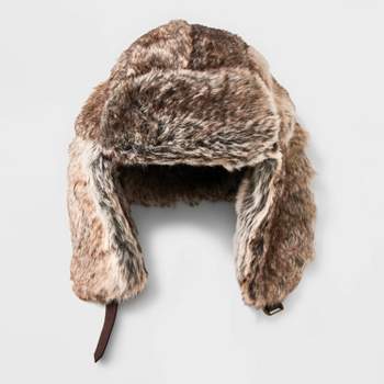 Men's All Over Faux Fur Acrylic Trapper Hat - Goodfellow & Co™ Brown