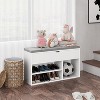 Lift-Top Storage Bench,Cushioned Shoe Bench with 2-Tier Shelves & Hidden Storage,White Entryway/Hallway/Bedroom Organizer - 4 of 4