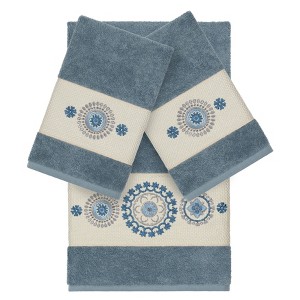 Linum Home Textiles 100% Turkish Cotton ISABELLE Embellished Towel Set - 1 of 4