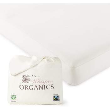 Whisper Organics, 100% Organic Waterproof Mattress Protector, Breathable GOTS Certified Cotton for Accident Protection, White Color