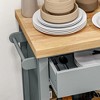 LunaLulinlk Utility Kitchen Cart, Rolling Kitchen Island with Smooth Rubberwood Top - 4 of 4