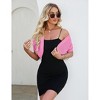 Womens Short Sleeve Shrug Cardigan Bolero Lightweight Open Front Knit Sweater Cardigans Shrug for Dress - 2 of 4