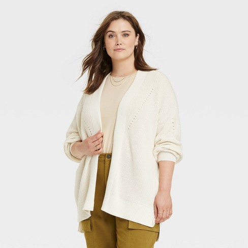 Plus size cream clearance cardigan