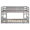 GDFStudio Michelle Twin over Twin Wooden Bunk Bed with Guardrails and Integrated Ladders - 2 of 4