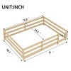 FURNIinspire Beds Full Size Floor Bed Platform Bed, Wooden Kids Bed Frame with Fence, Modern Minimalist Bedroom Furniture, Brown, 77"*58.1"*15.7" - 3 of 4