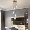 DAKAFUL 5-Light Industrial-Style Chandelier With Clear Raindrop Glass Shades,E12 Base Adjustable Height Pendant Light for Dining,Entryway - 4 of 4