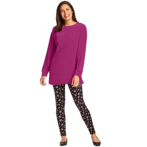 Woman Within Plush Velour Tunic Sweatshirt - 1 of 4
