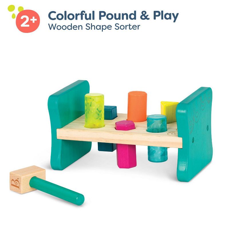 B. toys Wooden Shape Sorter - Colorful Pound &#38; Play, 4 of 9