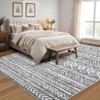 Indoor Farmhouse Bedroom Living Room Rugs Soft Low Pile Carpet with Geometric Pattern - 4 of 4