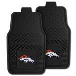 Fanmats 27 x 17 Inch Universal Fit All Weather Protection Vinyl Front Row Floor Mat 2 Piece Set for Cars, Trucks, and SUVs, NFL Denver Broncos