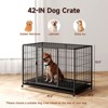 XBRIGH 42/38 Inch Dog Crates for Meidum Small Dogs Folding Metal Wire Cages Dog Kennels Pet Cage with Double-Door, Removable Tray White - 3 of 4