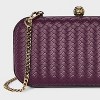Woven Minaudiere Clutch Crossbody Bag - A New Day™ Dog Dark Red - 4 of 4