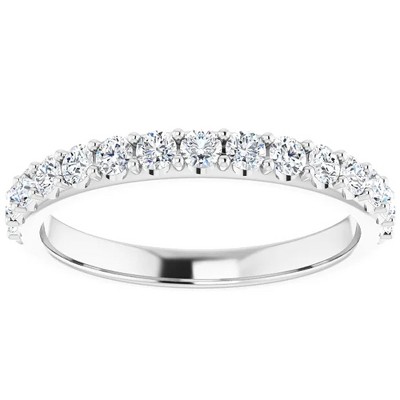 Pompeii3 1/2Ct Lab Created Diamond Stackable Anniversary Wedding Ring 14k White Gold