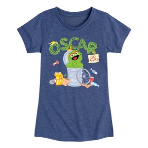 Girls' - Sesame Street - Oscar Fitted Short Sleeve Graphic T-Shirt - 1 of 4