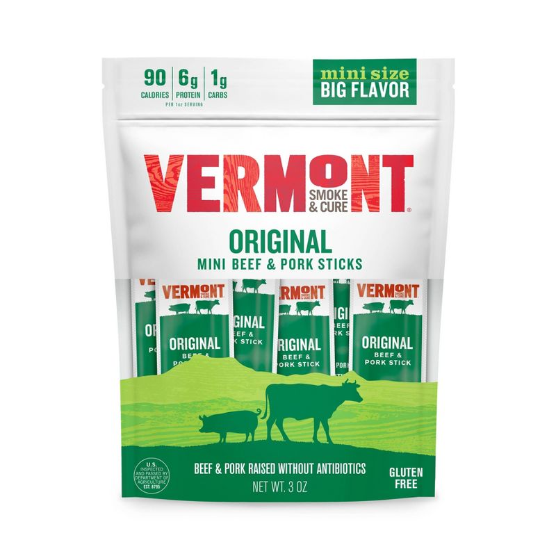 Vermont Smoke & Cure Original Beef & Pork Sticks Multipack 6ct / .05oz, 1 of 7