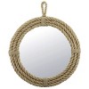 16.5" Round Decorative Rope Wall Mirror with Loop Hanger Tan - Stonebriar Collection - image 4 of 4
