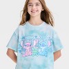 Girls' Stitch and Angel Oversized Short Sleeve Graphic T-Shirt - Blue - 2 of 4