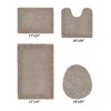 Edge Bath Rug 100% Premium Cotton Ultra-Soft Water Absorbent Tufted Solid Reversible 4 Piece Bathroom Rug Set for Machine Washable Bathmat - 2 of 4