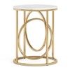 FONTOI 20'' Round End Table, Modern Accent Side Table with O-Shaped Base for Living Room, Bedroom, Gold&White, 19.69"*25.59"*19.69" - 4 of 4