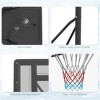 YONWAY Portable Basketball Hoop, 7.5-10FT Height Adjustable Swimming Pool Basketball Goal with 43.25" Backboard, Wheels and Fillable Base, Black - 4 of 4