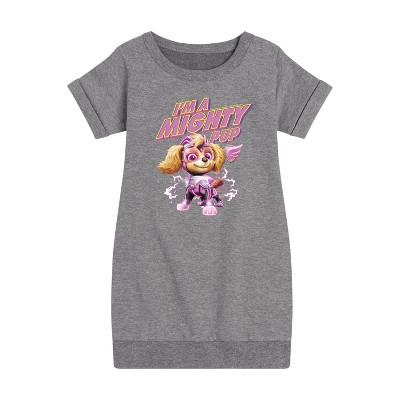 - Paw Patrol - I'm A Mighty Pup Graphic Short Sleeve Fleece Dress