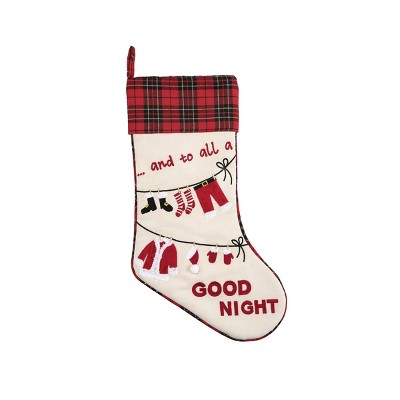 C&F Home Christmas Clothesline Embroidered Christmas Stocking