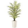 Fake Palm Tree Faux Areca Palm Plants with Lifelike Palm Leaves Realistic Trunks Fake Tropical Palm Tree with Lighting Trapezoidal Prism White Pot - 2 of 4