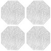 Wrapables Vinyl Metallic Colored Placemats for Weddings, Parties, Special Events (Set of 4), Silver Octagon - 3 of 4