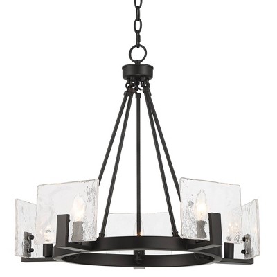 Possini Euro Design Possini Euro Kahai 22 1/4"W Black 5-Light Ring Chandelier