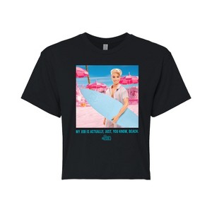 Women's - Barbie - Ken My Job Is Beach Cropped Graphic T-Shirt - 1 of 4