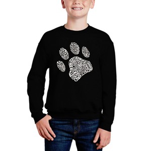 LA Pop Art Dog Paw - Boy's Word Art Crewneck Sweatshirt - 1 of 3