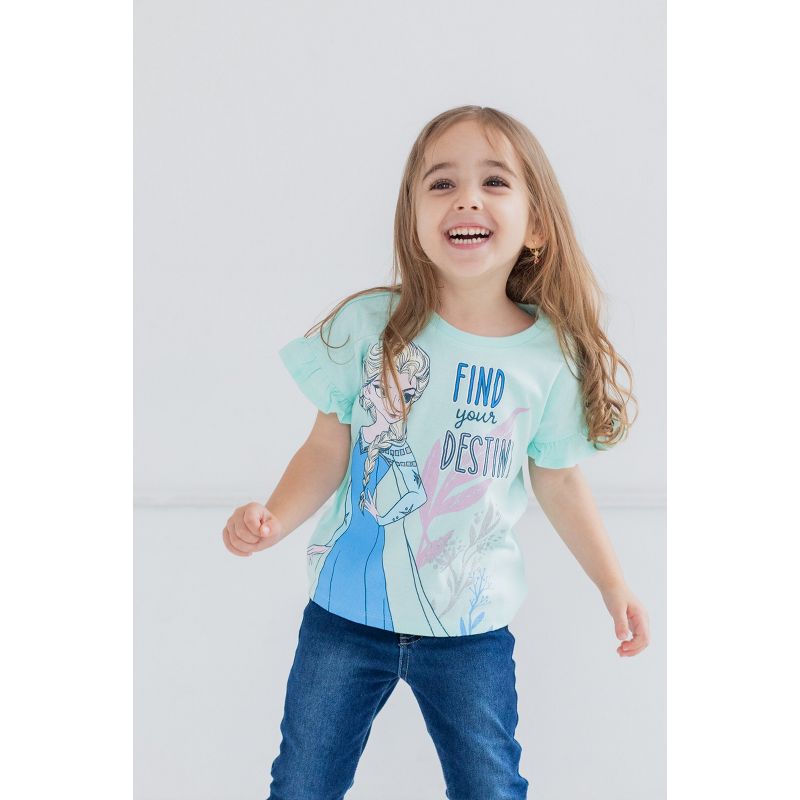 Disney Frozen Princess Anna Elsa Girls 3 Pack T-Shirts Toddler, 2 of 10