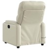 vidaXL Massage Recliner Chair Cream Faux Leather - Manual Push Back - 4 of 4