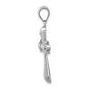 Black Bow Jewelry 14k White Gold Diamond-Cut Fancy 2D Cross Pendant, 17 x 32mm - 2 of 4