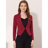 INSPIRE CHIC Women's Collarless Work Office Long Sleeve Cropped Blazers - 2 of 4