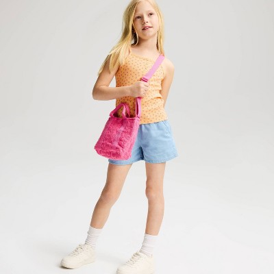 Cat & Jack Girls' Lace Trim Henley Floral Printed Tank Top - Cat & Jack™ Orange S — фото 3